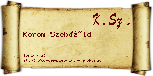 Korom Szebáld névjegykártya